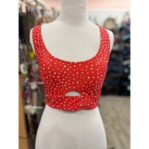 Mack And Mal Red Leopard Bikini Top in S